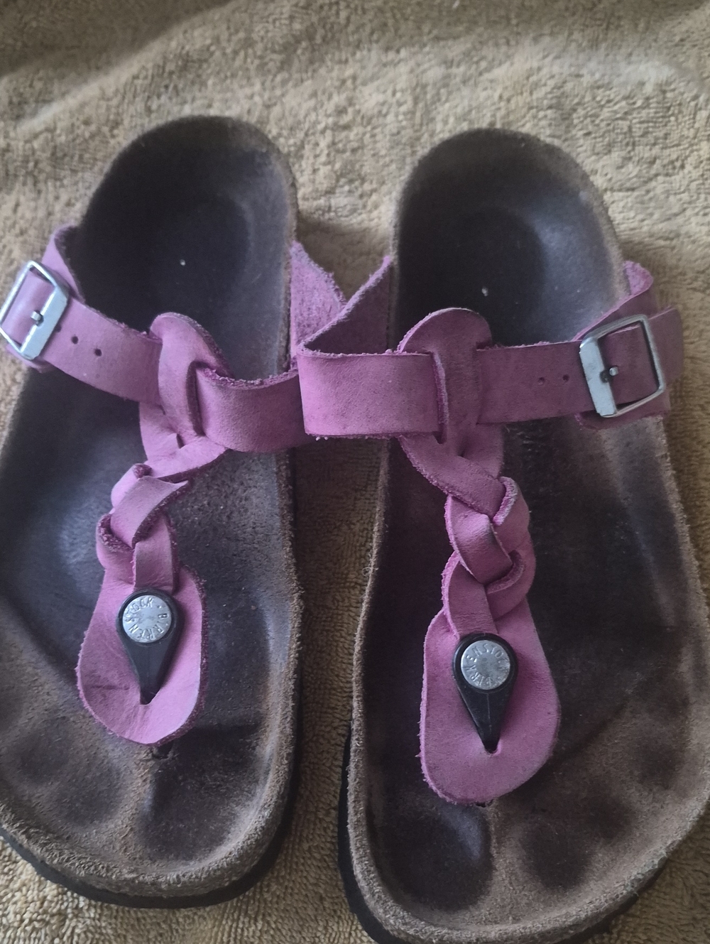 Birkenstock light Purple Suede Braided Thong Sandals